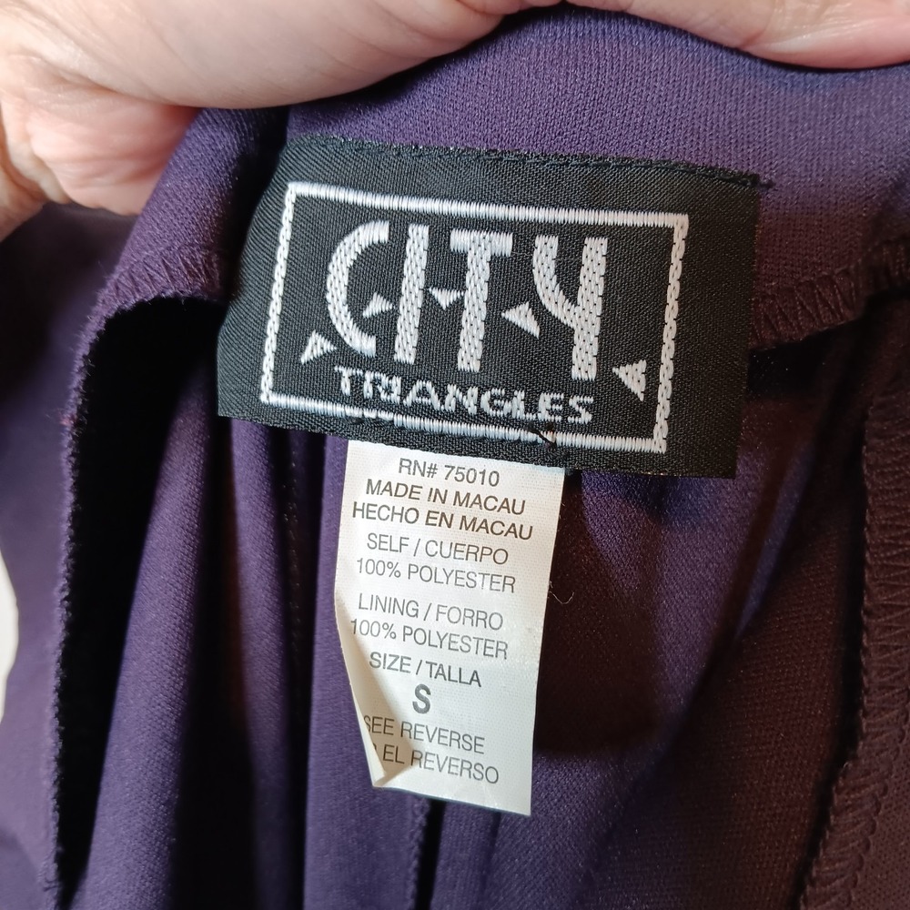 VTG Y2K City Triangles Slip Maxi Dress S Purple Floral Glitter Fairy Whimsigoth - Picture 8 of 9